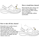 17PCS Fashion Shoe Charms Set Accessories Hole Shoe Buckle Silver Crystal Bear Chain DIY Shoes Decorations Woman Girls Gift