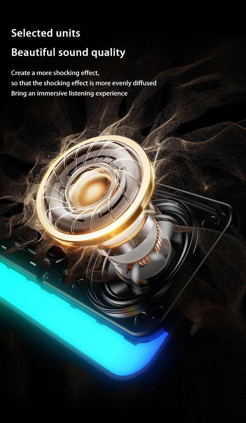 Altavoz Bluetooth Xiaomi portátil inalámbrico con inserción de tarjeta, memoria USB, luz RGB, regalo, pequeño altavoz de tela (2025)