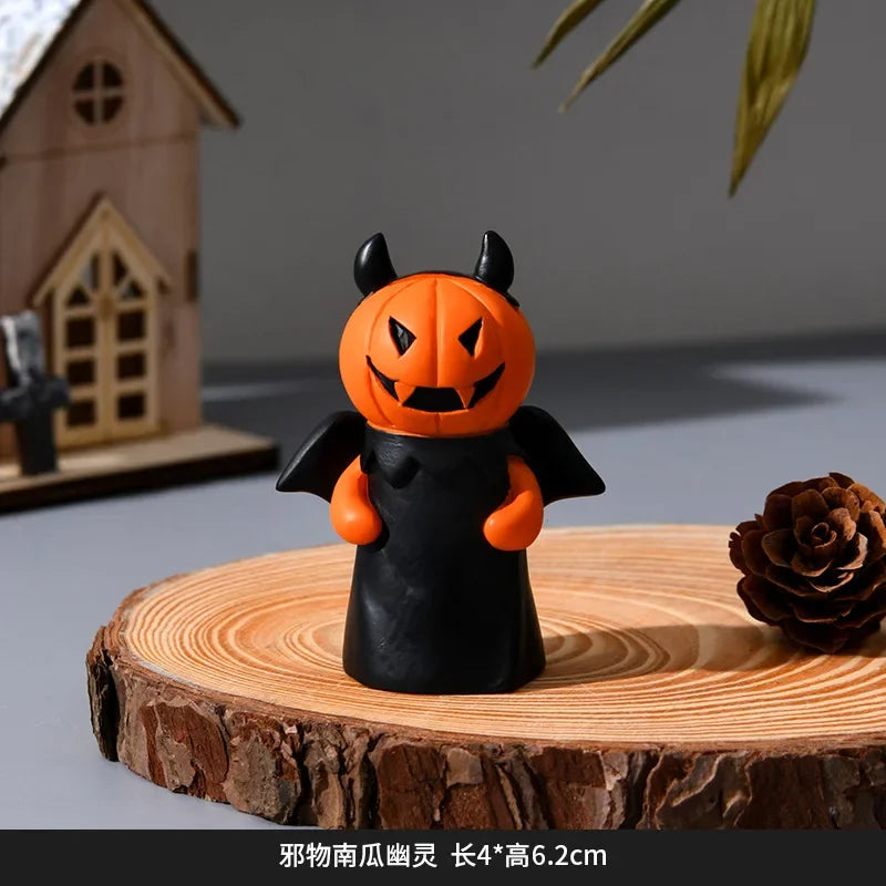 New Halloween Decorations Pumpkin Holiday Party Home Living Room Desktop Decorations Spooky Doll Resin Ornaments