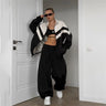 Autumn Winter Long Sleeve Zipper Sports Pant Sets Women Patchwork Hip-Hop Ladies Street Loose 2 Piece Sets Women Outfit 2024 New - Lootquake