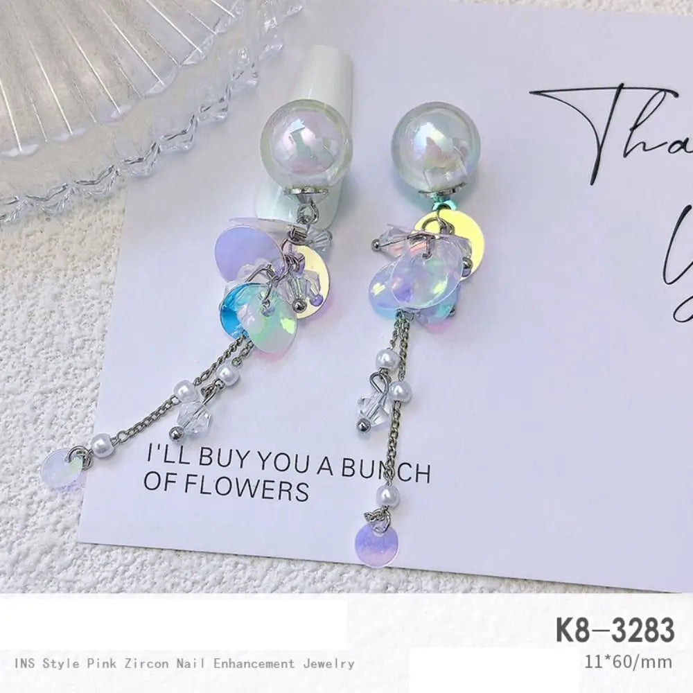 Light Luxury Charms Luxury Nails DIY Nail Charms Japanese Style Pink Jewel Nails Decor Manicure Ornaments Alloy