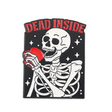 Broche estilo punk con forma de calavera y rosa, con forma de corazón, para Halloween, con forma de cabeza de gato, brújula, sombrero de mago, gato negro, broches de aleación, insignias de esmalte, alfileres de solapa