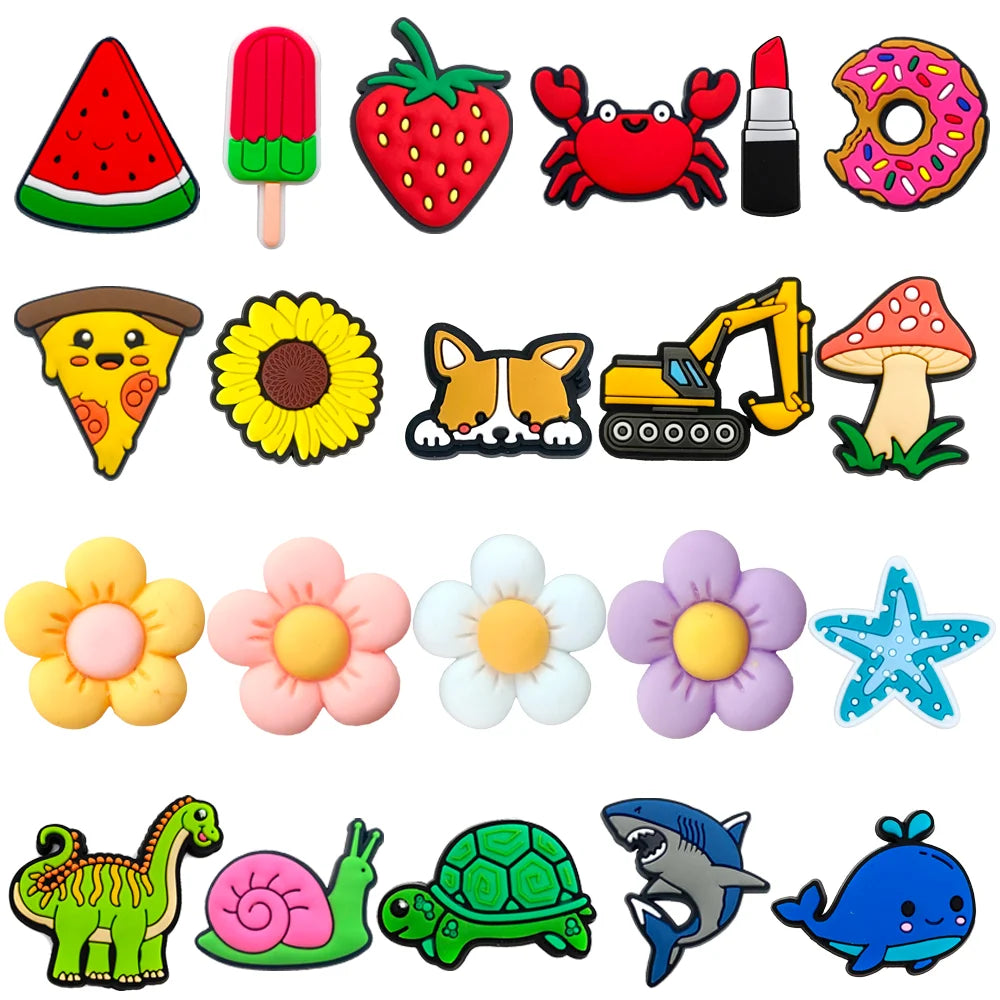 1 pièce de breloques de chaussures en forme d'escargot, de tortue, de poisson, accessoires pour sandales, épingles, décoration de cadeaux pour filles et enfants