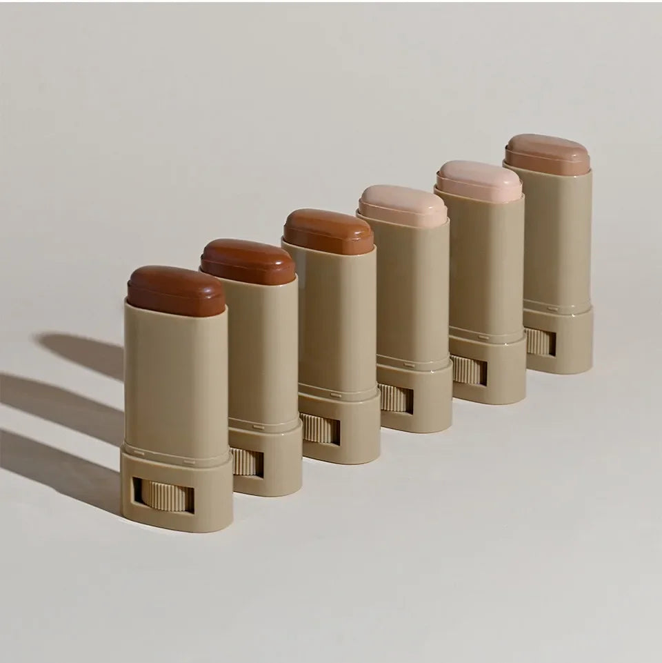 Base de maquillaje en barra, bálsamo, bronceador, borrador, suave, voluminizador, maquillaje impecable de larga duración, cosméticos de belleza facial.