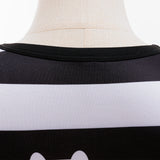 Girl Halloween Costume Set Black White Striped Dress With Cat Ears Headband Glasses Purse Accessories Birthday Party Outfit
