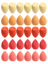 30 Beauty Eggs (Esponjas de Maquillaje) Esponja de Belleza Mixta para Base de Maquillaje, Líquida, en Crema y en Polvo Sin Impurezas, Multicolor C