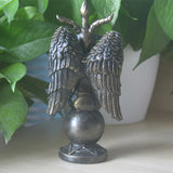 Horned God Baphomet, Sabbatic Goat Statue; Mendes Divine Goat Idol; Satanic Church Resin Figurine