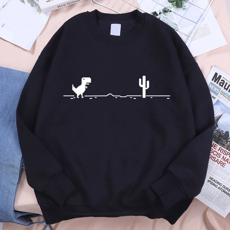 Network Malfunction Little Dinosaur Sweatshirts Men Women Casual Hoody Hip Hop Comfortable Streetwear Loose Warm Clothes Hoodies - Lootquake