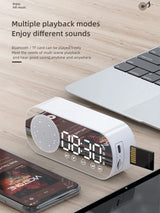 Enceinte Bluetooth sans fil, caisson de basses multifonction, mini réveil intelligent avec IA