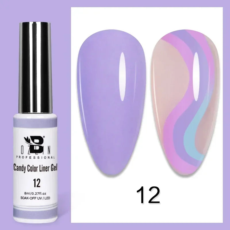5ML Gold Silver Metallic Liner Paint Gel Polish Chrome Mirror Metal Effect Super Bright French UV LED Semi Permanent Nail Gel