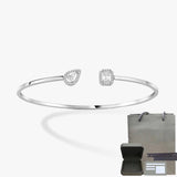 Pulsera de mujer en plata de ley S925, serie clásica MOVE/TWIN, pulsera de diamantes franceses, regalo navideño, joyería de alta calidad.