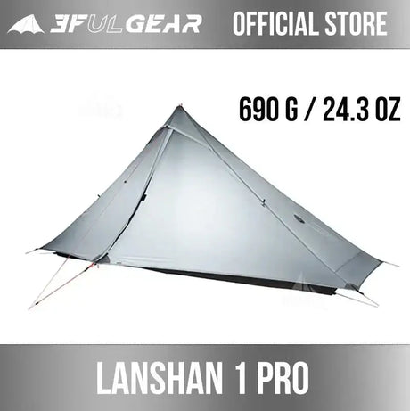 [HODR] 3F UL GEAR Lanshan 1 pro Tipi Tent Rodless Solo Ultralight 690g 20D Nylon Fabric Camping Season Tent Trekking Tents - Lootquake