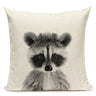 Black and White Cute Animals Cushion Cover - Animal Portrait Decoration Throw Pillow Case 45x45cm for Home Sofa Decor