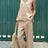 Summer Cotton And Linen Casual Outfits Female Fashion Solid Color Two-piece Set For Women Sleeveless Top Trousers Women's Suit - Lootquake