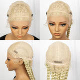 Blonde 613 Knotless Box Braids Wig | 24" Lace Front Cornrows & Baby Hair