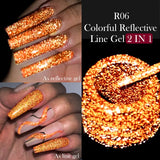 LILYCUTE 5ml Liner Gel Nail Polish UV LED Nail Art Paint Gel Gorgeous Glitter French Effect Semi Permanent Nail Painting UV Gel
