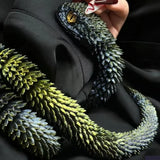 Snake Sculpture Articulated Snake Decor Articulated Animals Figurine with Movable Joints 3D Printed Model Home Desktop Ornament