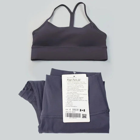 women 2 Pieces Yoga Set Women Sportswear Gym Top Y-shape Bra Fitness High Waist Leggings Workout Sports Clothes Tracksuits - Lootquake