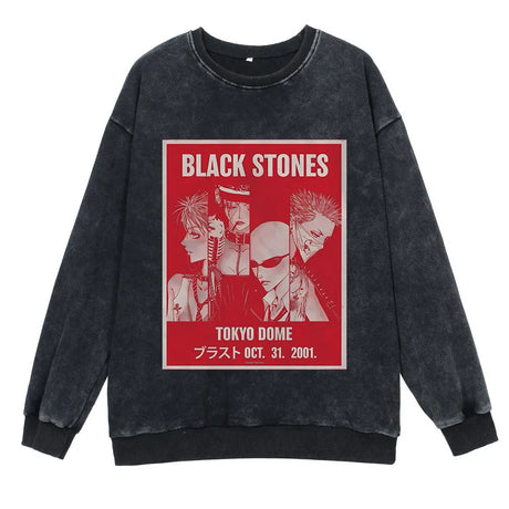 Anime Nana Osaki Round Neck Washed Pullover Casual 100% Cotton Men Women Hip Hop Harajuku Streetwear Vintage Sweatshirt - Lootquake