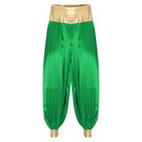 Halloween Men Arabian Indian Prince Cosplay Costume Stain Shiny Harem Trousers Arab Costume Carnival Dress Up Lantern Long Pants