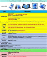 Dual Screen Laptop Intel N100 Processor 14“+14” touch Gaming Laptop DDR4 32GB 1TB 2TB SSD Notebook Computer - Lootquake