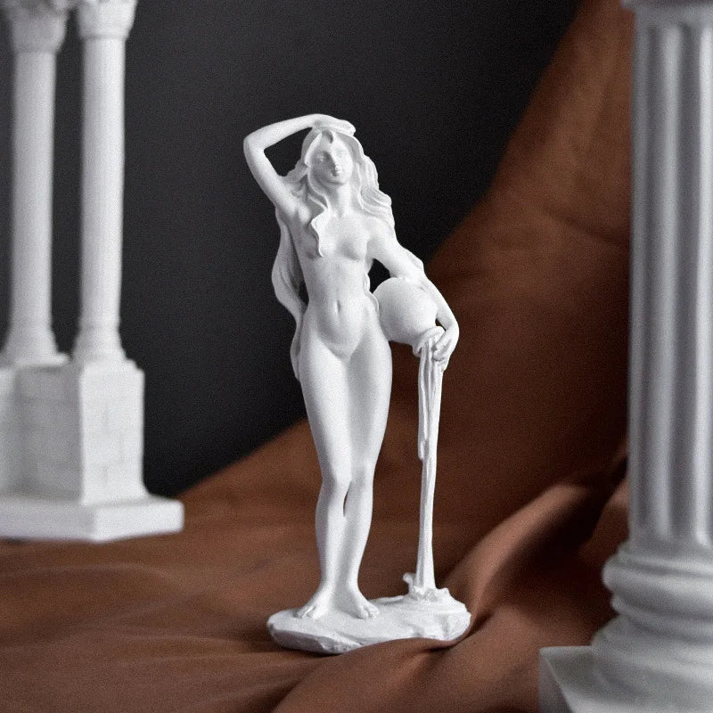 Estatuas de diosas griegas clásicas: pequeñas figuras artísticas, esculturas de Venus para estanterías de oficina y decoración de sala de estar.