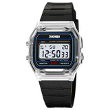 SKMEI Transparent TPU Strap Ladies Wristwatch Shockproof Back Light Display Stopwatch Digital Watches Women 2056 reloj mujer - Lootquake