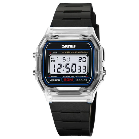 SKMEI Transparent TPU Strap Ladies Wristwatch Shockproof Back Light Display Stopwatch Digital Watches Women 2056 reloj mujer - Lootquake