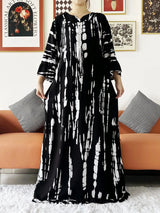 Vestido largo Abaya de algodón suelto de manga larga con estampado dashiki africano de nuevo estilo para mujer, vestido informal de verano