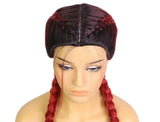 26" Black & Honey Blonde Box Braided Wig | Heat Resistant Synthetic Wig | Cosplay & Daily Wear | Machine Made