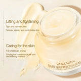 Crema facial de colágeno, reafirmante y reafirmante, hidratante, iluminadora, reduce arrugas y líneas finas, ilumina la piel.