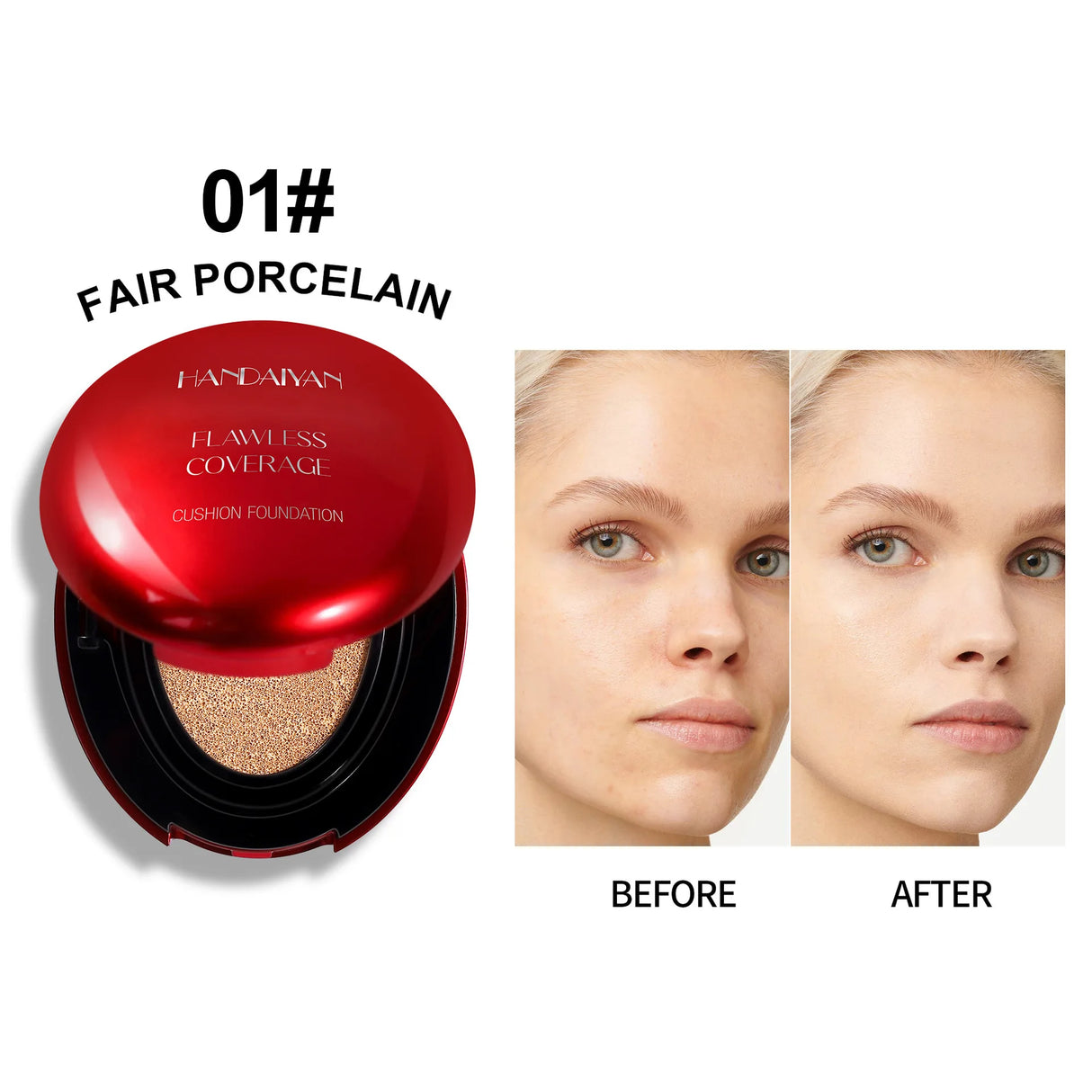 Base de maquillaje Red Shell Air Cushion, corrector de larga duración y antiadherente