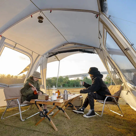 MOBI GARDEN Camping LS4 Tunnel Tent Living Shell Tent Large Blow Tent Invite Space Two Bedrooms - Lootquake