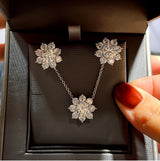 COSFIX Moissanite Necklace For Women 1 CT D Color VVS1 Excellent Cut Round Diamond Sunflower Pendant Necklace 925 Silver Jewelry - Lootquake