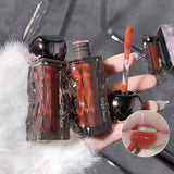 Rouge à lèvres liquide violet foncé, léger, longue tenue, transparent, hydratant, effet miroir, rose pêche, antiadhésif