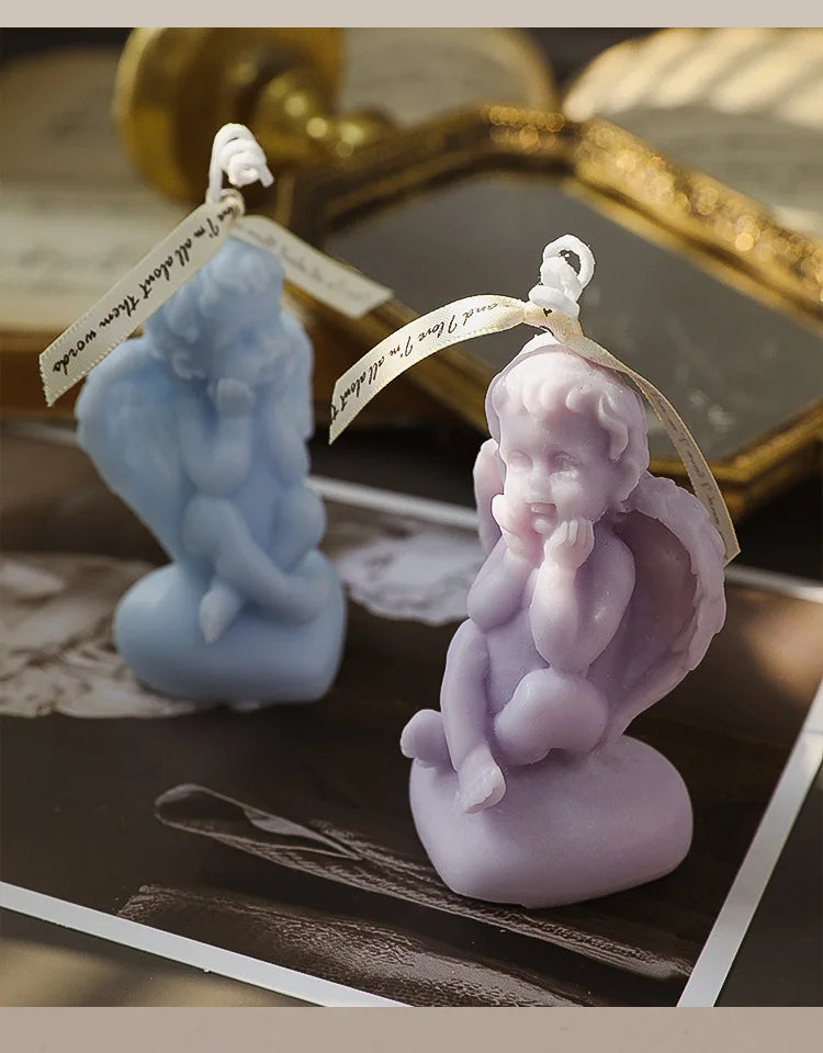 Vela perfumada con forma de ángel para decoración de habitación, estilo nórdico, que alivia la fatiga y crea un ambiente festivo para bodas y cumpleaños.