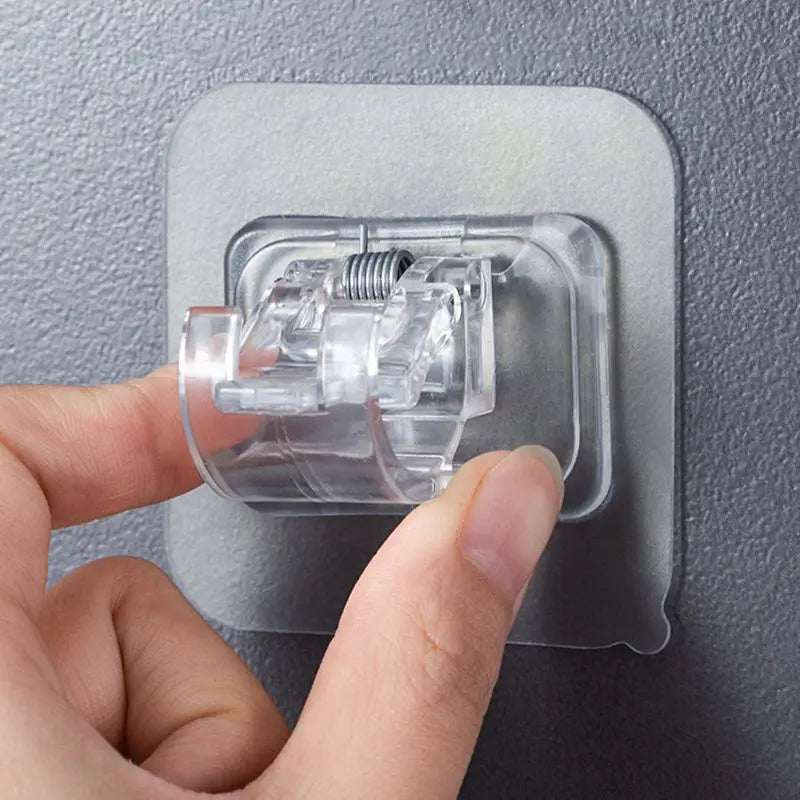 2/4 piezas de abrazaderas autoadhesivas ajustables para barra de cortina, soporte de pared para barra de cortina, sin clavos, para colgar en la pared
