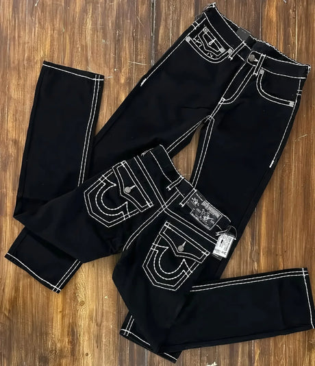 Harajuku Embroidered Casual Jeans New style Retro High Waist American Straight Leg Couples Wear Wide Leg Pants Women Clothing - Lootquake