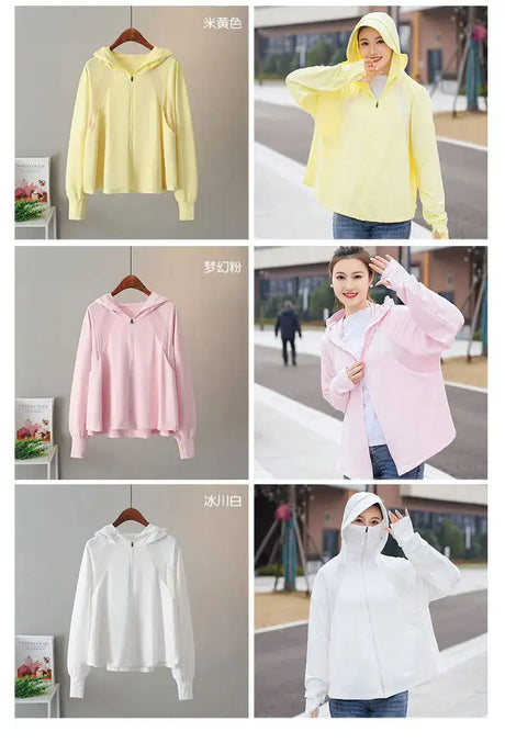Ice Silk Sun UPF 50+ UV Protection Jacket Big Brim Thin Ice Silk Sun Protection Jackets UV Protection Hooded Windbreaker 4XL 5XL - Lootquake