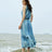 DUSHU Sleeveless Women Long Dress Holiday Style 2024 Summer Strappy Mid-Calf Dress Sashes Decoration Female Dresses 24DS82821 - Lootquake