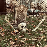 2025 Halloween Decoration Scary Skull Skeleton Hand Bone Realistic Skull Pile Yard Lawn Pile Garden Cemetery Home Decor