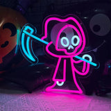 Spooky Ghost Led Neon Sign-Dimmable Halloween Wall Decor, Perfect For Bedroom, Porch & Kids' Gifts Halloween Home Decor Spooky