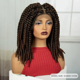 16" Knotless Box Twist Braids Wig | Full Lace | Baby Hair