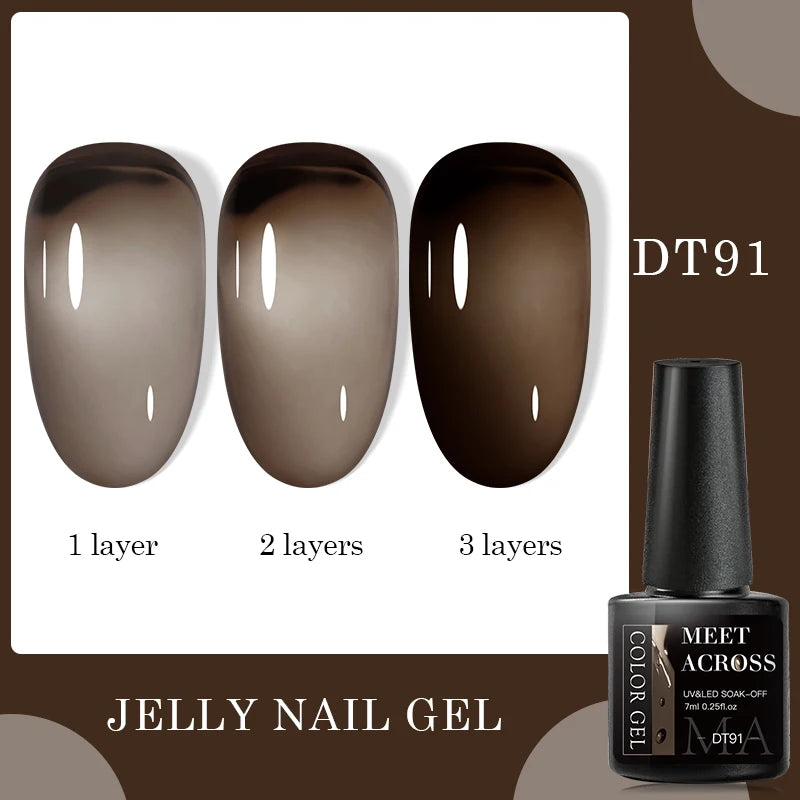 7ml Milky Jelly White Gel Nail Polish Natural Luster Long Lasting Nail Art All for Home DIY Manicure Soak Off UV LED Gel Vernis
