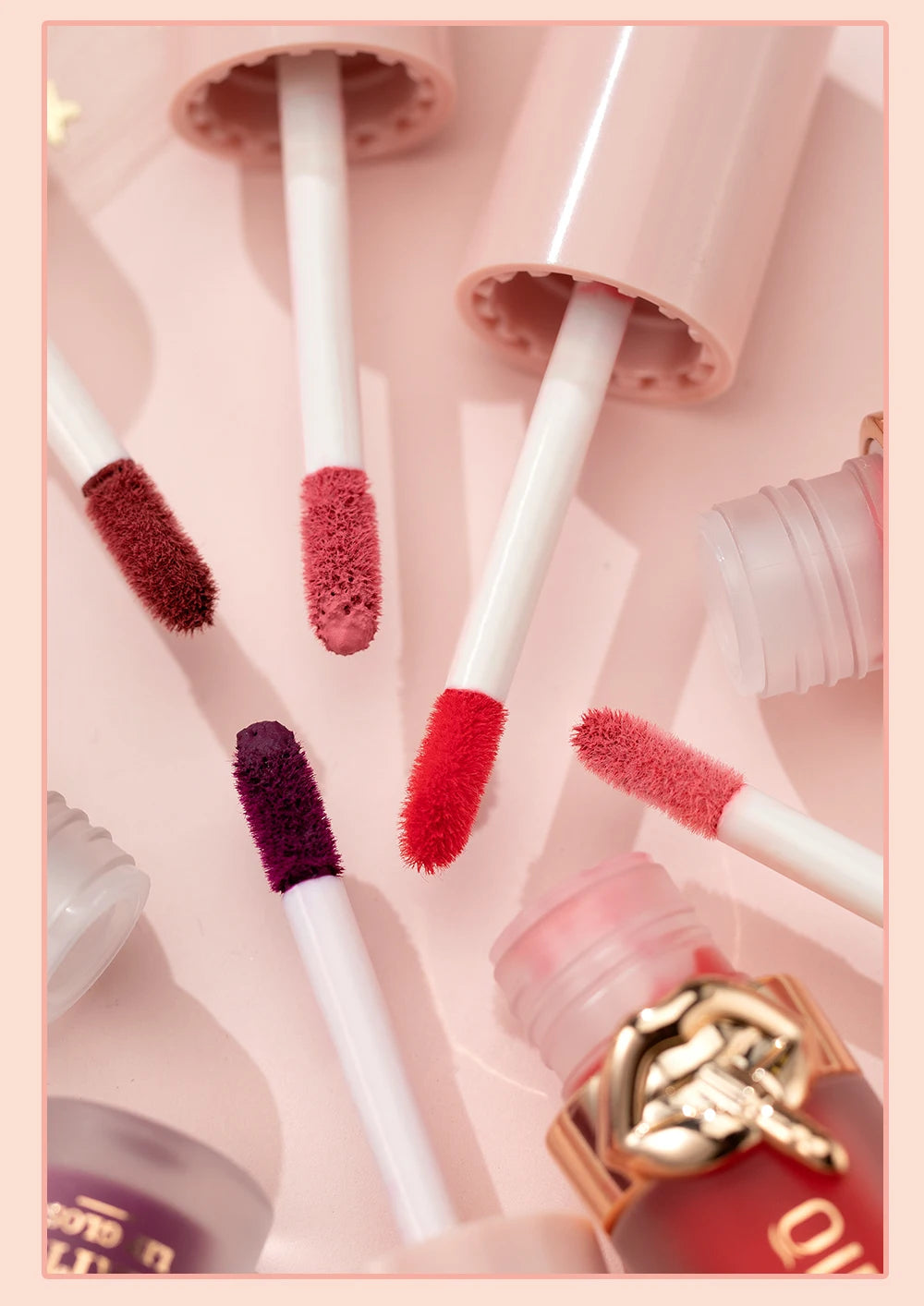 QIBEST 10 Colors Nude Matte Liquid Lipstick Waterproof Silky Lip Gloss Non-Stick Cup Lasting Purple Red Lip Tint Durable Makeup