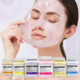 Mascarilla facial de gelatina en polvo de 350 g con cristales de rosa y lavanda, mascarilla facial de colágeno, mascarilla hidratante en polvo para el cuidado de la piel.