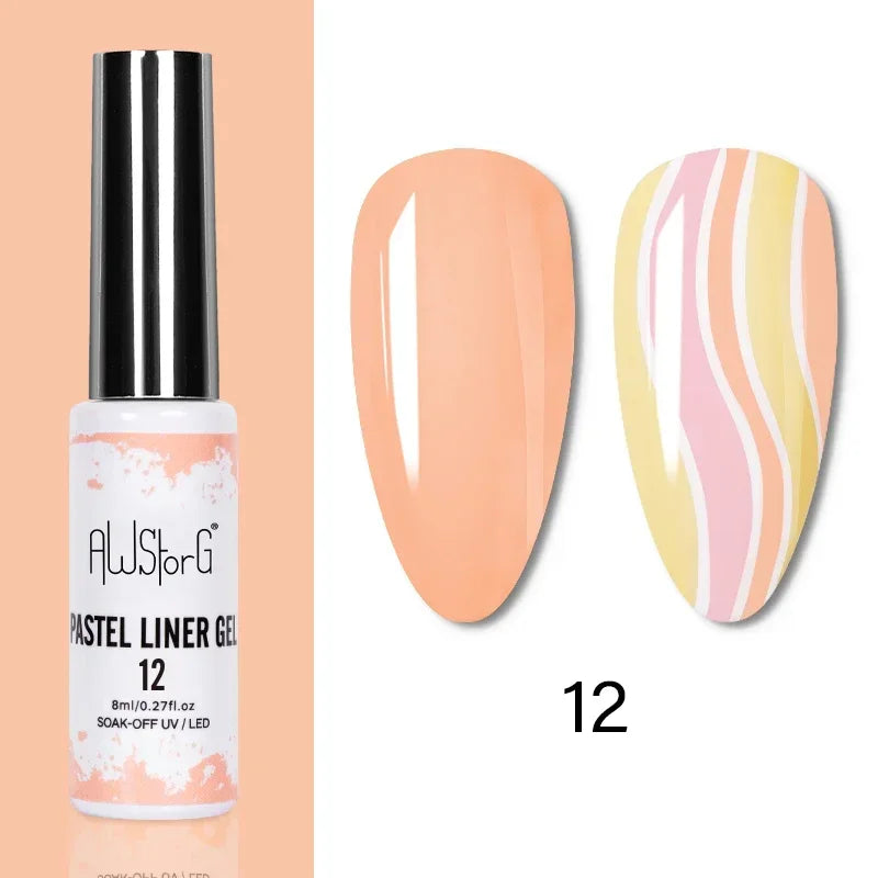 5ML Gold Silver Metallic Liner Paint Gel Polish Chrome Mirror Metal Effect Super Bright French UV LED Semi Permanent Nail Gel