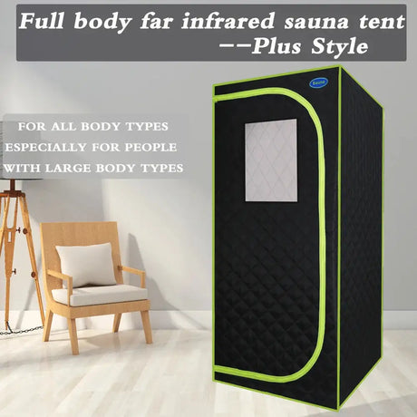 Portable Plus Type Full Size Far Infrared Sauna Tent Spa Detox Therapy Relaxation At Home Larger Stainless Steel Pipes Connector - Lootquake