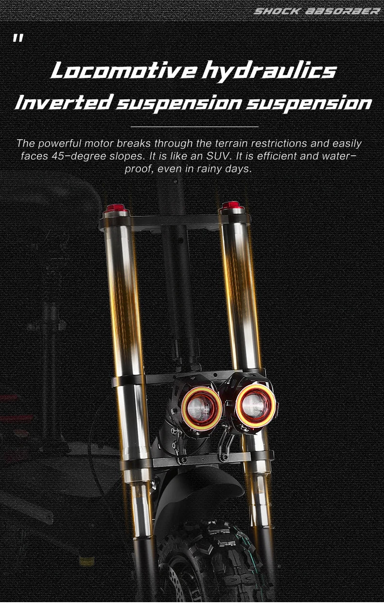 6000W Powerful Electric Scooter 60V 38Ah Max Speed 85km/h 100kmRange 11'' Tires Dual Shock Absorbing Folding EScooter for Adults
