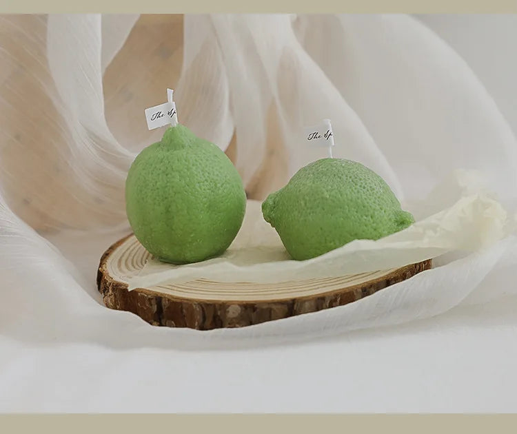 Vela de limón decorativa con fragancia INS, regalo de cumpleaños, regalo de cumpleaños, vela de imitación de fruta, velas perfumadas